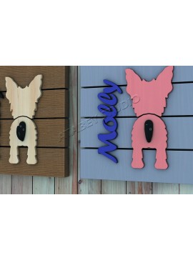 Σετ των 2 Intra απο ξύλο plywood 3mm-4mm πάχος - Κρεμάστρα λουριών σκύλου  Σχέδιο γάντζου λουριών σκύλου Δίασταση 20x20 cm INTRAFABR-37056289