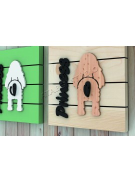 Σετ των 3 Intra απο ξύλο plywood 3mm-4mm πάχος - Κρεμάστρα λουριών σκύλου  Δίασταση 20x20 cm INTRAFABR-37056322