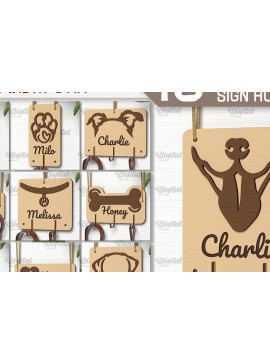 Σετ των 2 Intra απο ξύλο plywood 3mm-4mm πάχος - Δέσμη κοπής λέιζερ με λουριά σκύλου Δίασταση 30x20 cm INTRAFABR-102600715