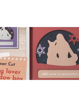 Σετ των 3 Intra απο ξύλο plywood 3mm-4mm πάχος - Dog Lover Shadow Box, Puppy Light Box Δίασταση 9x9 cm INTRAFABR-81253992