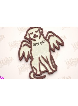 Σετ των 3 Intra απο ξύλο plywood 3mm-4mm πάχος - Στολίδι Μνήμης Σκύλου | Σκύλος Άγγελος | CNC Δίασταση 6x6 cm INTRAFABR-97304540