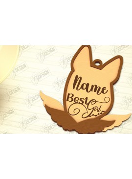 Σετ των 3 Intra απο ξύλο plywood 3mm-4mm πάχος - Στολίδι Μνήμης Σκύλου | Φτερά Αγγέλου |CNC Δίασταση 6x6 cm INTRAFABR-98194174