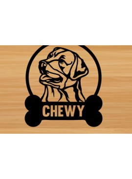 Intra απο ξύλο plywood 3mm-4mm πάχος -  κοπής με λέιζερ τέχνης μεταλλικής διακόσμησης τοίχου Dog Δίασταση 40x50 cm INTRAFABR-74782802