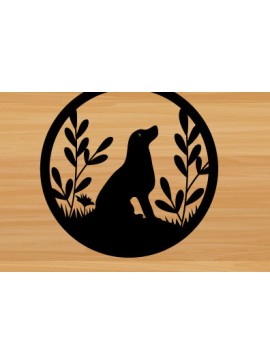 Intra απο ξύλο plywood 3mm-4mm πάχος -  κοπής με λέιζερ τέχνης μεταλλικής διακόσμησης τοίχου Dog Δίασταση 40x50 cm INTRAFABR-74781742