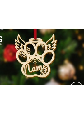 Σετ των 3 Intra απο ξύλο plywood 3mm-4mm πάχος - Διακόσμηση χριστουγεννιάτικου δέντρου με φτερά αγγέλου Paw Paw Δίασταση 5x4 cm INTRAFABR-76657891