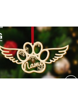 Σετ των 3 Intra απο ξύλο plywood 3mm-4mm πάχος - Διακόσμηση χριστουγεννιάτικου δέντρου με φτερά αγγέλου Paw Paw Δίασταση 7x3 cm INTRAFABR-75489617