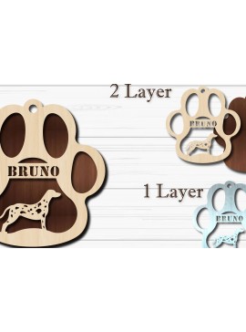 Σετ των 3 Intra απο ξύλο plywood 3mm-4mm πάχος - Στολίδι για πόδι σκύλου  Δαλματίας Δίασταση 4x4 cm INTRAFABR-92853154