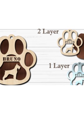 Σετ των 3 Intra απο ξύλο plywood 3mm-4mm πάχος - Στολίδι για σκύλους  Giant Schnauzer Δίασταση 4x4 cm INTRAFABR-92853268