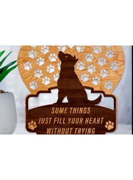 Σετ των 2 Intra απο ξύλο plywood 3mm-4mm πάχος - Dog Pop Up Decor  κοπής με λέιζερ 3d  Δίασταση 20x20 cm INTRAFABR-59986045