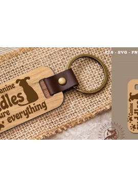 Σετ των 3 Intra απο ξύλο plywood 3mm-4mm πάχος - Μπρελόκ με λέιζερ αποσπάσματα σκύλου 5 Δίασταση 4x4 cm INTRAFABR-116154062