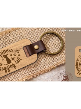 Σετ των 3 Intra απο ξύλο plywood 3mm-4mm πάχος - Μπρελόκ με λέιζερ Quotes Dog 6 Δίασταση 4x4 cm INTRAFABR-116154089