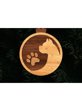 Σετ των 3 Intra απο ξύλο plywood 3mm-4mm πάχος - Στρογγυλό στολίδι με λέιζερ  Δίασταση 6x6 cm INTRAFABR-113645819