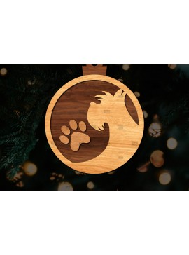 Σετ των 3 Intra απο ξύλο plywood 3mm-4mm πάχος - Στρογγυλό στολίδι με λέιζερ  Δίασταση 6x6 cm INTRAFABR-113645931