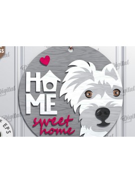 Intra απο ξύλο plywood 3mm-4mm πάχος - Σχέδιο κοπής με λέιζερ στρογγυλή πινακίδα σκύλου Δίασταση 30x20 cm INTRAFABR-111283751