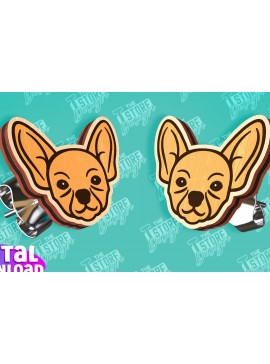 Σετ των 3 Intra απο ξύλο plywood 3mm-4mm πάχος - Πρότυπα κοπής με λέιζερ σκουλαρίκια με καρφιά σκύλου Δίασταση 3x3 cm INTRAFABR-96201237