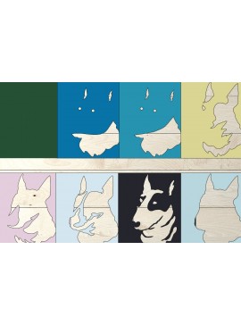 Σετ των 2 Intra απο ξύλο plywood 3mm-4mm πάχος -  Dog  για Cricut, Dog 3d Shadowbox Δίασταση 25x25 cm INTRAFABR-76594873