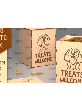 Intra απο ξύλο plywood 3mm-4mm πάχος - Dog Treats Box LaserCut. Storage Box  Δίασταση 30x20 cm INTRAFABR-98653369