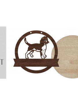 Σετ των 2 Intra απο ξύλο plywood 3mm-4mm πάχος - Σύμβολο καλωσορίσματος σκύλου και κενό Δίασταση 20x20 cm INTRAFABR-13922438