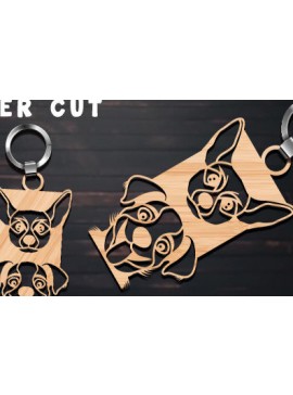 Σετ των 3 Intra απο ξύλο plywood 3mm-4mm πάχος - Ξύλινα μπρελόκ για σκύλους με λέιζερ  Δίασταση 4x4 cm INTRAFABR-98539764