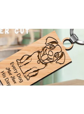 Σετ των 3 Intra απο ξύλο plywood 3mm-4mm πάχος - Ξύλινα μπρελόκ για σκύλους με λέιζερ  Δίασταση 4x4 cm INTRAFABR-98539742