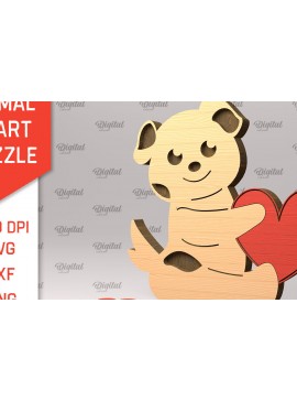 Intra απο ξύλο plywood 3mm-4mm πάχος - Ξύλινο παζλ με λέιζερ για σκύλους Δίασταση 30x20 cm INTRAFABR-97715077