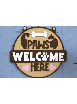 Intra απο ξύλο plywood 3mm-4mm πάχος - Σκύλοι Καλωσορίζουν Άτομα Ανεκτά Σήμα | CNC Δίασταση 30x20 cm INTRAFABR-118750228