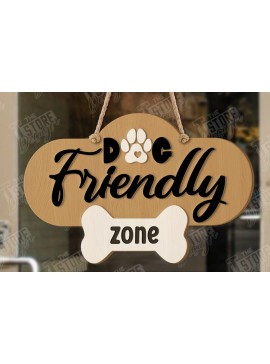 Σετ των 2 Intra απο ξύλο plywood 3mm-4mm πάχος - Σκύλοι Καλωσορίζουν Άτομα Ανεκτά Σήμα | CNC Δίασταση 30x20 cm INTRAFABR-123038927