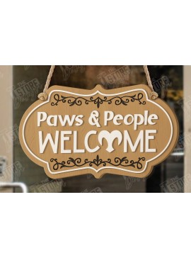 Intra απο ξύλο plywood 3mm-4mm πάχος - Σκύλοι Καλωσορίζουν Άτομα Ανεκτά Σήμα | CNC Δίασταση 30x20 cm INTRAFABR-123353142