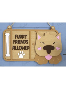 Intra απο ξύλο plywood 3mm-4mm πάχος - Σκύλοι Καλωσορίζουν Άτομα Ανεκτά Σήμα | CNC Δίασταση 30x20 cm INTRAFABR-118750214