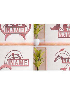 Intra απο ξύλο plywood 3mm-4mm πάχος - Πακέτο κοπής λέιζερ  Sign Name Dolphin Δίασταση 30x20 cm INTRAFABR-74990805