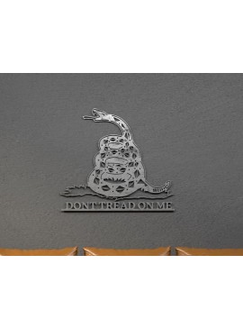 Σετ των 2 Intra απο ξύλο plywood 3mm-4mm πάχος - Don't Tread on Me - Metal Art Δίασταση 20x20 cm INTRAFABR-33813408