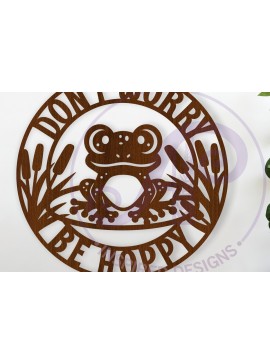 Intra απο ξύλο plywood 3mm-4mm πάχος - Μην ανησυχείτε, Be Hoppy Frog Wall Sign Δίασταση 30x20 cm INTRAFABR-119631536
