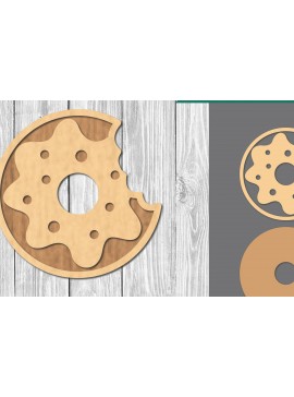 Σετ των 2 Intra απο ξύλο plywood 3mm-4mm πάχος - Διακόσμηση κοπής με λέιζερ ντόνατ  2 Δίασταση 20x20 cm INTRAFABR-109409939