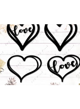 Σετ των 2 Intra απο ξύλο plywood 3mm-4mm πάχος - Doodle Heart Cut File  Δίασταση 20x20 cm INTRAFABR-117721038