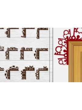 Σετ των 3 Intra απο ξύλο plywood 3mm-4mm πάχος - Γωνιακό Πορτάκι Valentine Lasercut BUNDLE 12 Δίασταση 20x20 cm INTRAFABR-114810593