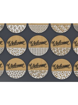 Σετ των 2 Intra απο ξύλο plywood 3mm-4mm πάχος - Αρχεία  με μοτίβο λέιζερ πινακίδας πόρτας 264 Δίασταση 30x20 cm INTRAFABR-53992578