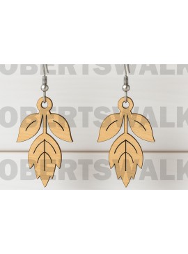 Σετ των 3 Intra απο ξύλο plywood 3mm-4mm πάχος - Σκουλαρίκια με διπλά φύλλα Δίασταση 3x3 cm INTRAFABR-123813098