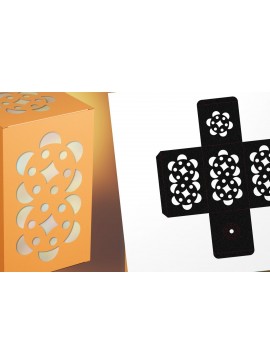 Σετ των 3 Intra απο ξύλο plywood 3mm-4mm πάχος - Double Rose 1 Tea Light Lantern  Δίασταση 9x3 cm INTRAFABR-108074296