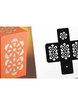 Σετ των 3 Intra απο ξύλο plywood 3mm-4mm πάχος - Double Rose 1 Tea Light Lantern  Δίασταση 9x3 cm INTRAFABR-108031284