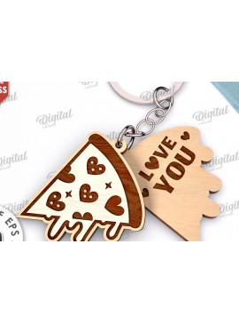 Σετ των 3 Intra απο ξύλο plywood 3mm-4mm πάχος - Κόψιμο με λέιζερ διπλό μπρελόκ Αγίου Βαλεντίνου Δίασταση 4x4 cm INTRAFABR-110312051