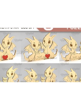 Σετ των 2 Intra απο ξύλο plywood 3mm-4mm πάχος - Πακέτο  Family Puzzles Dragon Δίασταση 30x20 cm INTRAFABR-91522039