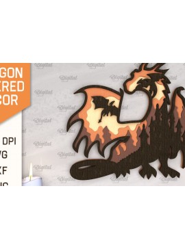 Intra απο ξύλο plywood 3mm-4mm πάχος - Dragon Layered Decor Σχέδιο κοπής με λέιζερ Δίασταση 30x20 cm INTRAFABR-102986600