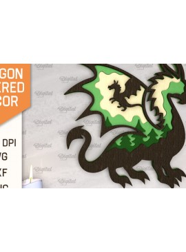 Intra απο ξύλο plywood 3mm-4mm πάχος - Dragon Layered Decor Σχέδιο κοπής με λέιζερ Δίασταση 30x20 cm INTRAFABR-102986509