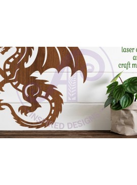 Intra απο ξύλο plywood 3mm-4mm πάχος - Επιγραφή Dragon Wall Art,  . Διάνυσμα Δίασταση 40x50 cm INTRAFABR-97203447