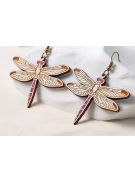Σετ των 3 Intra απο ξύλο plywood 3mm-4mm πάχος - Σκουλαρίκια Dragonfly  Laser Cut Δίασταση 3x3 cm INTRAFABR-121542270