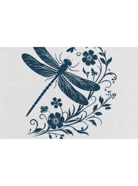 Intra απο ξύλο plywood 3mm-4mm πάχος - Dragonfly Flowers , Dragonfly Vector Δίασταση 40x50 cm INTRAFABR-101294356