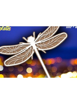 Σετ των 2 Intra απο ξύλο plywood 3mm-4mm πάχος - Πρότυπο Dragonfly - Cricut Ready Δίασταση 30x20 cm INTRAFABR-94230261