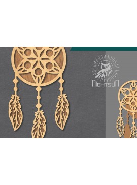 Σετ των 2 Intra απο ξύλο plywood 3mm-4mm πάχος - Διακόσμηση Dreamcatcher Cut Laser 1 Δίασταση 20x20 cm INTRAFABR-124402925