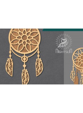 Σετ των 3 Intra απο ξύλο plywood 3mm-4mm πάχος - Διακόσμηση Dreamcatcher Cut Laser 5 Δίασταση 20x20 cm INTRAFABR-124402933