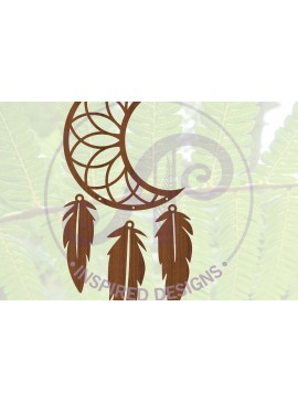 Σετ των 2 Intra απο ξύλο plywood 3mm-4mm πάχος - Dreamcatcher Laser Cut Design 12  Δίασταση 30x20 cm INTRAFABR-68422701